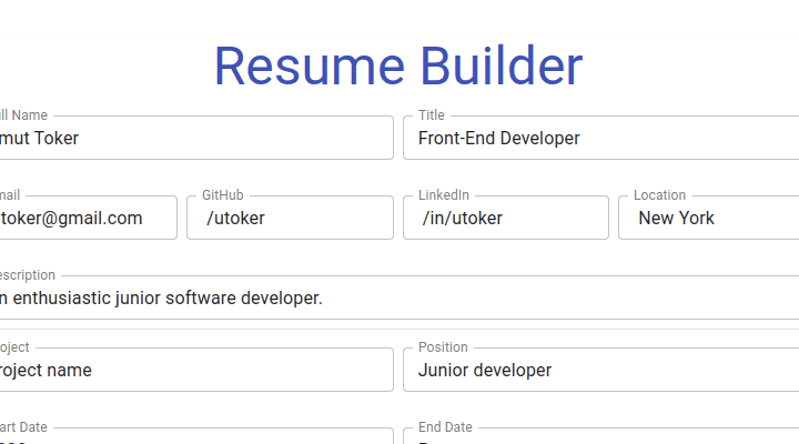 Resume Builder